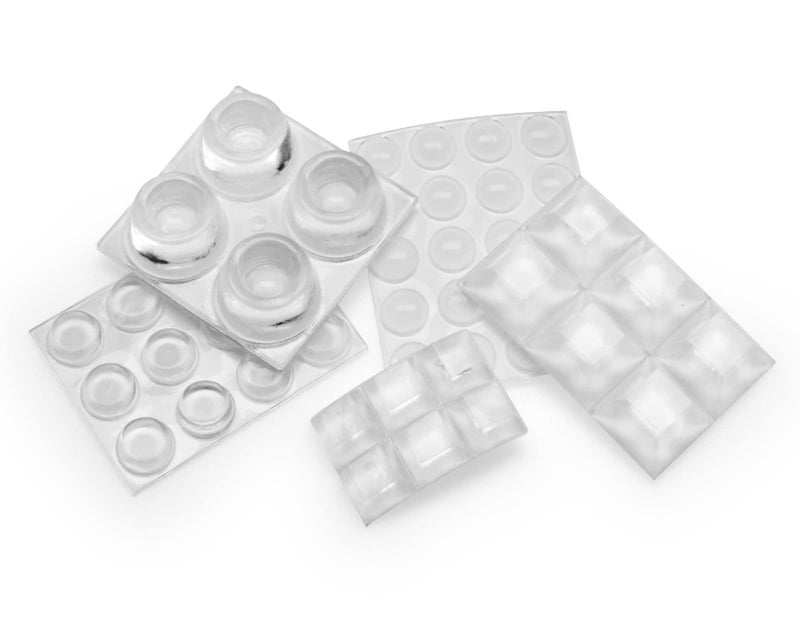 Slipstick Premium Adhesive Clear Bumper Pads 48 Piece Variety Pack  Round and Square Rubber Feet for Electronics  Cutting Boards  Cabinet Stoppers  Drawers  Furniture  Noise Damper Surface Protectors - Image 3
